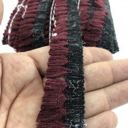 Bordo Siyah Şerit Saçak Püskül-SP-1250 Bordo Siyah Şerit Saçak Püskül-SP-1250