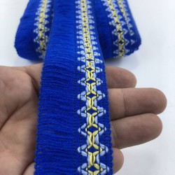 Mavi Sarı Detaylı Saçak Şerit Püskül-SP-1252 Mavi Sarı Detaylı Saçak Şerit Püskül-SP-1252