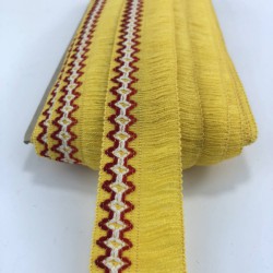 Sarı Kırmızı Detaylı Saçak Şerit Püskül-SP-1253