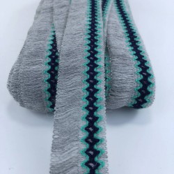 Gri Su Yeşili Detaylı Saçak Şerit Püskül-SP-1254 Gri Su Yeşili Detaylı Saçak Şerit Püskül-SP-1254