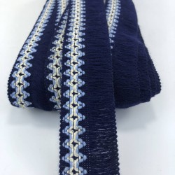 Lacivert Beyaz Detaylı Saçak Şerit Püskül-SP-1255 Lacivert Beyaz Detaylı Saçak Şerit Püskül-SP-1255