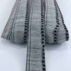 Gri Siyah Detaylı Saçak Şerit Püskül-SP-1256 Gri Siyah Detaylı Saçak Şerit Püskül-SP-1256