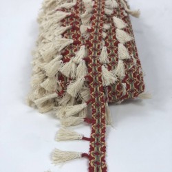 Kırmızı Krem Renkli Saçak Püskül-SP-1278 Kırmızı Krem Renkli Saçak Püskül-SP-1278