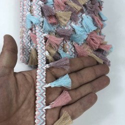 Bebe Mavi Pudra Renkli Saçak Püskül-SP-1279 Bebe Mavi Pudra Renkli Saçak Püskül-SP-1279