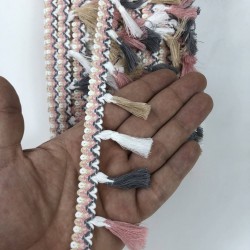 Krem Pudra Rengarenk Saçak Püskül-SP-1280 Krem Pudra Rengarenk Saçak Püskül-SP-1280