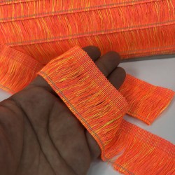 Neon Turuncu Kırçıllı İp Saçak Püskül-SP-1282 Neon Turuncu Kırçıllı İp Saçak Püskül-SP-1282