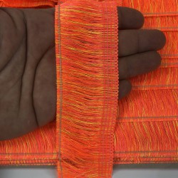 Neon Turuncu Kırçıllı İp Saçak Püskül-SP-1282 Neon Turuncu Kırçıllı İp Saçak Püskül-SP-1282