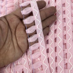 Pembe Beyaz Şeritli Saçak Püskül-SP-1290 Pembe Beyaz Şeritli Saçak Püskül-SP-1290