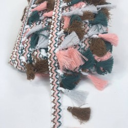 Pudra Gri Rengarenk Dekoratif Saçak Püskül-SP-1292 Pudra Gri Rengarenk Dekoratif Saçak Püskül-SP-1292