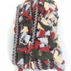 Krem Kırmızı Rengarenk Dekoratif Saçak Püskül-SP-1294 Krem Kırmızı Rengarenk Dekoratif Saçak Püskül-SP-1294