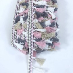 Pudra Krem Rengarenk Dekoratif Saçak Püskül-SP-1295 Pudra Krem Rengarenk Dekoratif Saçak Püskül-SP-1295