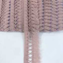 Pudra Çaprazlı Dekoratif Saçak Şerit Püskül-SP-1297 Pudra Çaprazlı Dekoratif Saçak Şerit Püskül-SP-1297