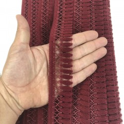 Bordo Çaprazlı Dekoratif Saçak Şerit Püskül-SP-1305 Bordo Çaprazlı Dekoratif Saçak Şerit Püskül-SP-1305