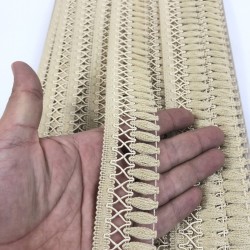 Bej Çaprazlı Dekoratif Saçak Şerit Püskül-SP-1306 Bej Çaprazlı Dekoratif Saçak Şerit Püskül-SP-1306