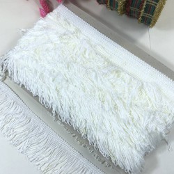 Açık Krem Rengi Saçak Püskül En 7 Cm 1 Metre-SP-1313 Açık Krem Rengi Saçak Püskül En 7 Cm 1 Metre-SP-1313