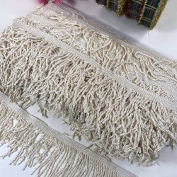 Krem Rengi Saçak Püskül En 10 Cm 1 Metre-SP-1317 Krem Rengi Saçak Püskül En 10 Cm 1 Metre-SP-1317