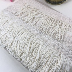 Açık Krem İp Saçak Püskül En 20 Cm 1 Metre-SP-1334 Açık Krem İp Saçak Püskül En 20 Cm 1 Metre-SP-1334