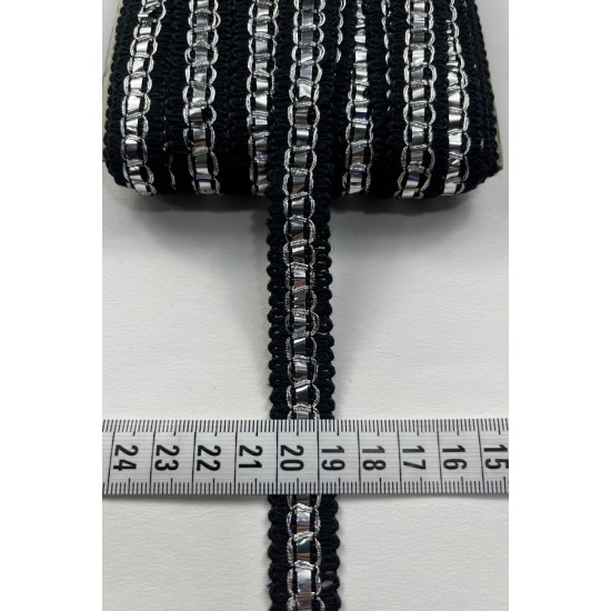 Sam Dekoratif Şerit &ndash; El İşi, Organizasyon ve S&uuml;sleme İ&ccedil;in 1,5 cm En 1 Metre-SRT-01-138