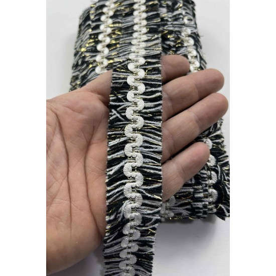 Relvex Dekoratif Şerit Kenar S&uuml;s&uuml; &ndash; El İşi, Organizasyon, S&uuml;sleme İ&ccedil;in 3 cm En 1 Metre-SRT-300-126