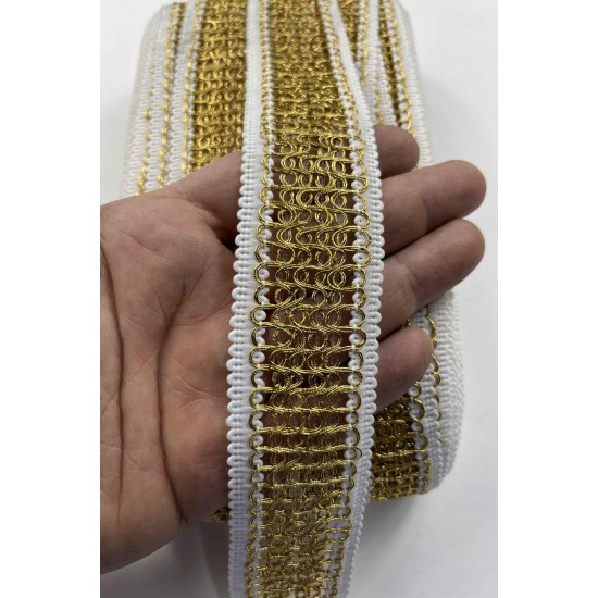 Nexvora Premium Dekoratif Şerit Kenar S&uuml;s&uuml; &ndash; El İşi Organizasyon S&uuml;sleme 4 cm En 1 Metre-SRT-400-101