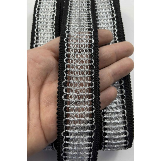 Korvion Premium Dekoratif Şerit Kenar S&uuml;s&uuml; &ndash; El İşi Organizasyon S&uuml;sleme 4 cm En 1 Metre-SRT-400-104