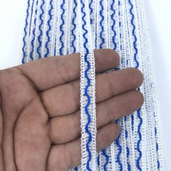 Beyaz Mavi Gümüş Simli Su Taşı Harç Dekoratif Şerit-SST-1056