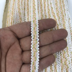 Beyaz Turuncu Gold Simli Su Taşı Harç Dekoratif Şerit-SST-1059