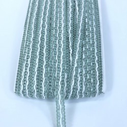 Mint Yeşili Beyaz Gümüş Simli Su Taşı Harç Dekoratif Şerit-SST-1061