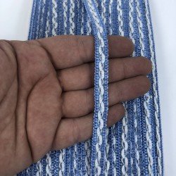 Mavi Beyaz Gümüş Simli Su Taşı Harç Dekoratif Şerit-SST-1062