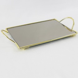 Dikdörtgen Sarı Küçük Söz Nişan Tepsisi-ST-4