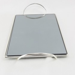 Gümüş Kulplu Dikdörtgen Söz Nişan Tepsisi-ST-8