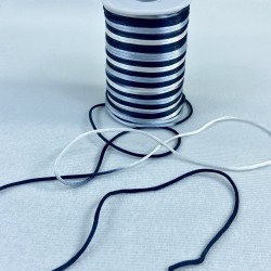 Floş Saten İp Kurdele İpi Kolye Bileklik İpi Lacivert Gri Rengarek 10 Metre-STIP-1021