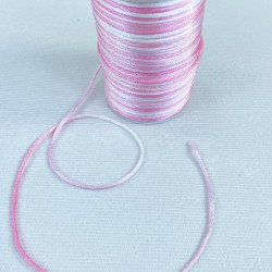 Floş Saten İp Kurdele İpi Kolye Bileklik İpi Pembe Tonları Rengarek 10 Metre-STIP-1023