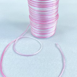 Floş Saten İp Kurdele İpi Kolye Bileklik İpi Pembe Tonları Rengarek 10 Metre-STIP-1023