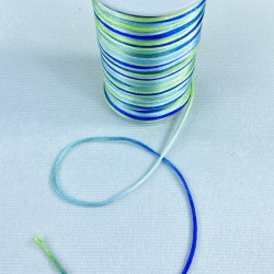 Floş Saten İp Kurdele İpi Kolye Bileklik İpi Yeşil Mavi Tonları Rengarek 10 Metre-STIP-1025