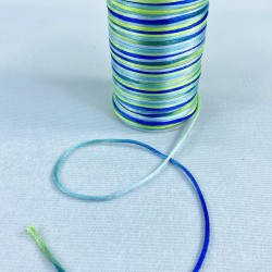 Floş Saten İp Kurdele İpi Kolye Bileklik İpi Yeşil Mavi Tonları Rengarek 10 Metre-STIP-1025