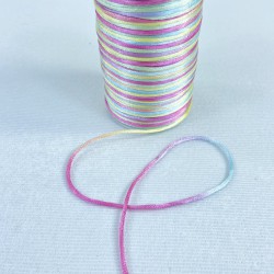 Floş Saten İp Kurdele İpi Kolye Bileklik İpi Sarı Pembe Tonları Rengarek 10 Metre-STIP-1026