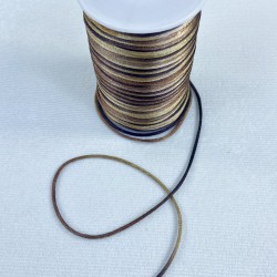 Floş Saten İp Kurdele İpi Kolye Bileklik İpi Kahverengi Tonları Rengarek 10 Metre-STIP-1027