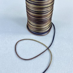 Floş Saten İp Kurdele İpi Kolye Bileklik İpi Kahverengi Tonları Rengarek 10 Metre-STIP-1027