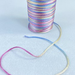 Floş Saten İp Kurdele İpi Kolye Bileklik İpi Açık Renk Tonları Rengarek 10 Metre-STIP-1030
