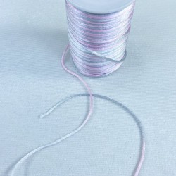 Floş Saten İp Kurdele İpi Kolye Bileklik İpi Gri Pembe Tonları Rengarek 10 Metre-STIP-1031