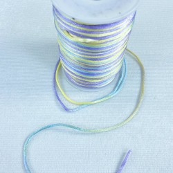 Floş Saten İp Kurdele İpi Kolye Bileklik İpi Mavi Sarı Tonları Rengarek 10 Metre-STIP-1032