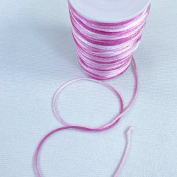 Floş Saten İp Kurdele İpi Kolye Bileklik İpi Fuşya Pembe Tonları Rengarek 10 Metre-STIP-1033