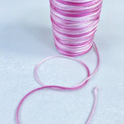 Floş Saten İp Kurdele İpi Kolye Bileklik İpi Fuşya Pembe Tonları Rengarek 10 Metre-STIP-1033