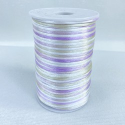 Floş Saten İp Kurdele İpi Kolye Bileklik İpi Lila Sarı Tonları Rengarek 10 Metre-STIP-1036
