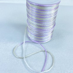 Floş Saten İp Kurdele İpi Kolye Bileklik İpi Lila Sarı Tonları Rengarek 10 Metre-STIP-1036