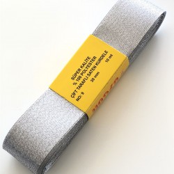 Gümüş Simli Saten Kurdele 3 cm-STK-1014