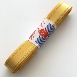 Sarı Kenar Simli Saten Kurdele 2 cm-STK-1041