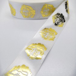 Baskılı Saten Kurdele 4 cm 1 Metre-STK-111