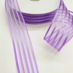 Saten Çizgili Şifon Kurdele 2,5 Cm-STK-1121